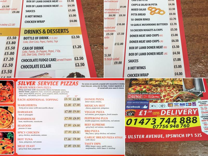 Silver Service Takeaway Menu
