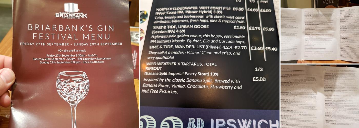 Briarbank Brewing Company Menu