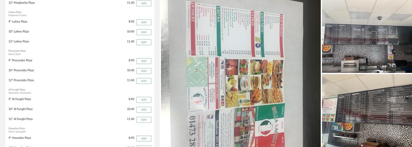 Bella Napoli Express Menu