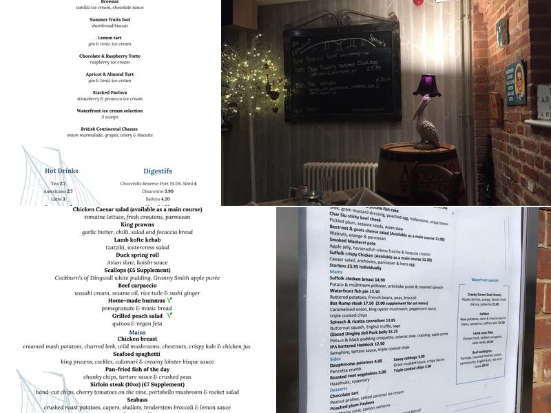 Waterfront Bistro Ipswich Menu