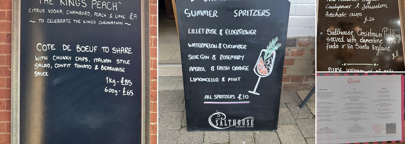 The Eaterie @ the Salthouse Harbour Hotel Menu