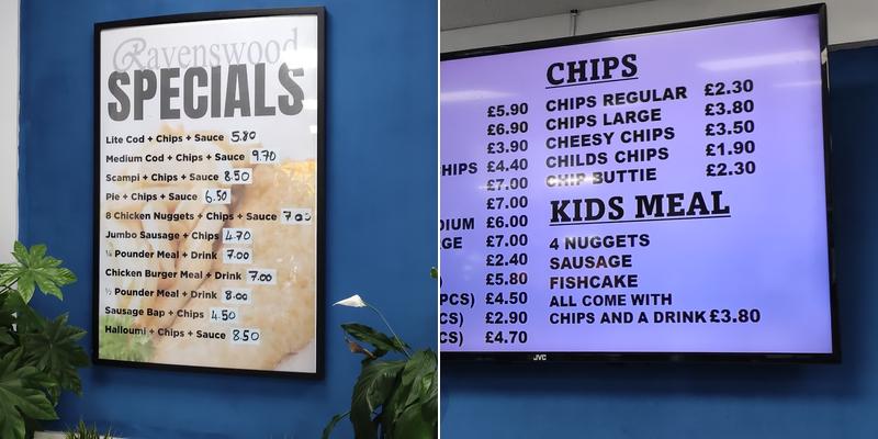 Ravenswood Fish & Chips Menu