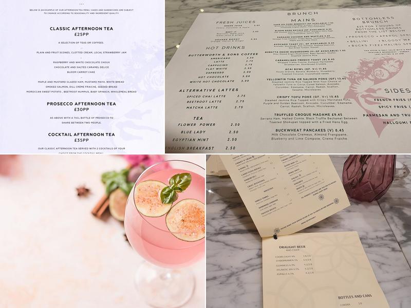 The Bloom Lounge Menu