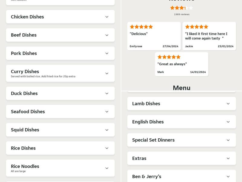 Chop Suey House Menu