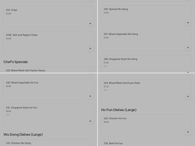 Master Chef Chinese Takeaway Menu