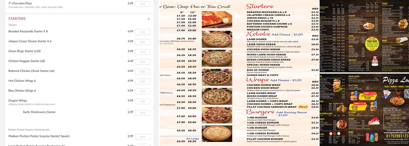 La Pizza Loca Menu