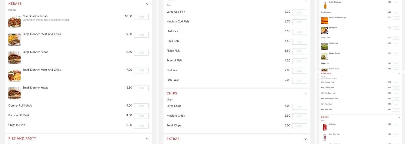 Jack's Fish Bar Menu