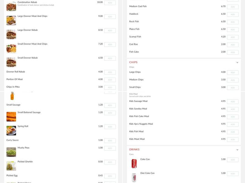 Jack's Fish Bar Menu