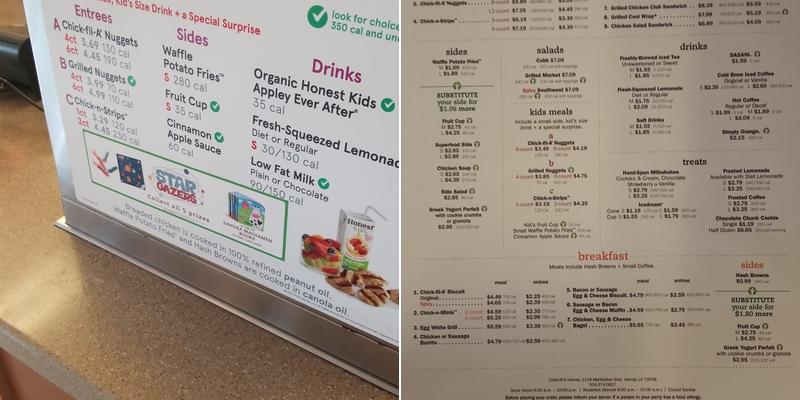Chick-fil-A Menu