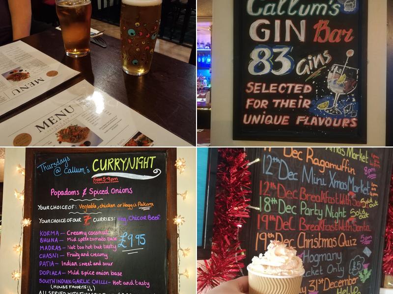 Callum's Bar & Kitchen Menu