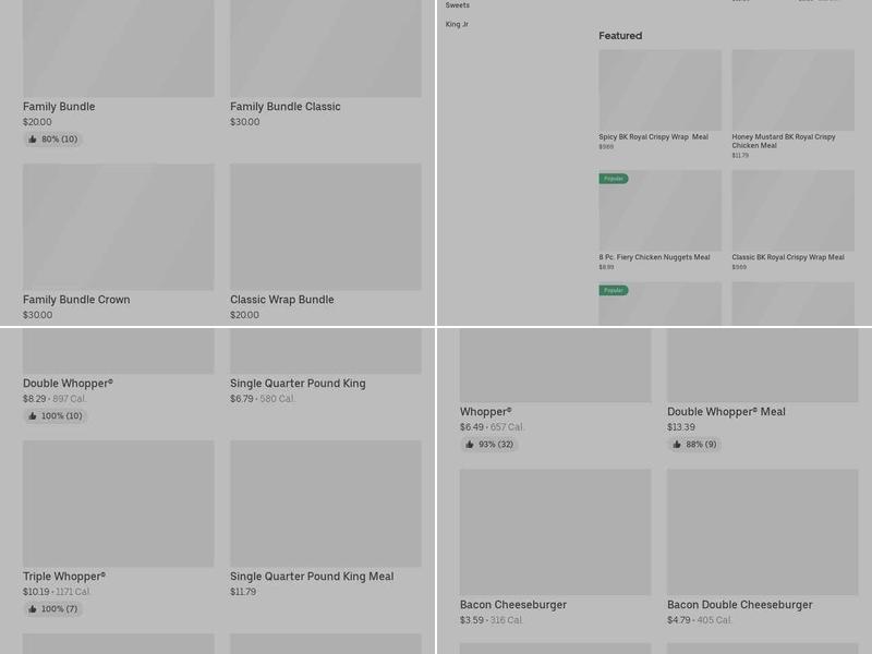 Burger King Menu