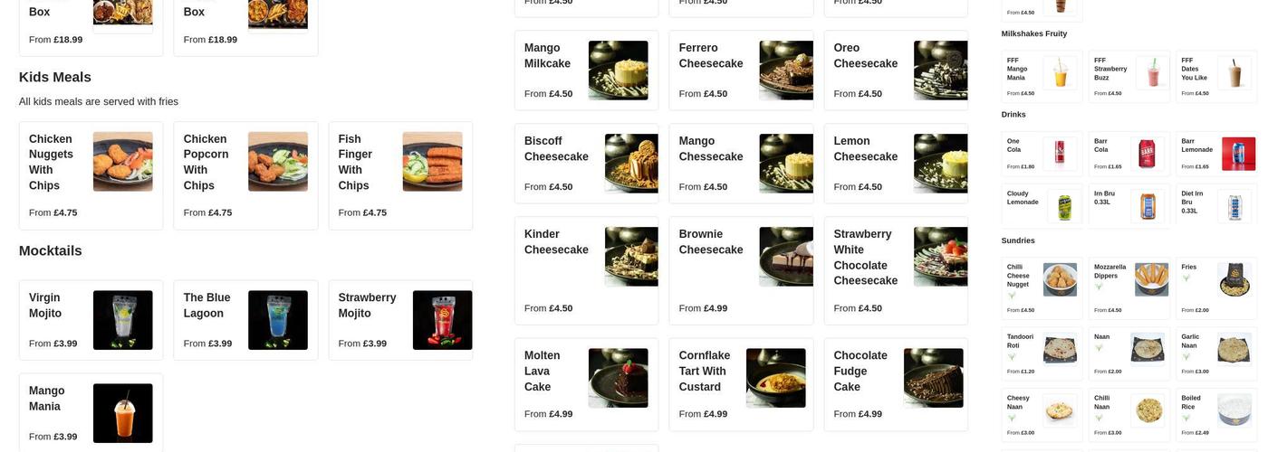 Shimlas Express Menu