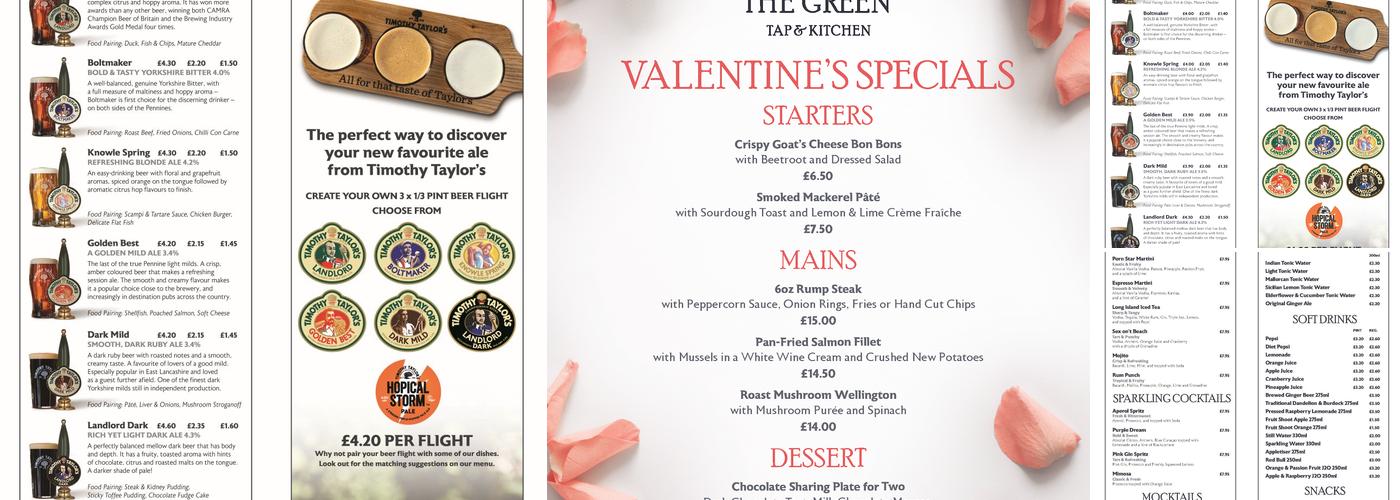 Taylor's on the Green Menu