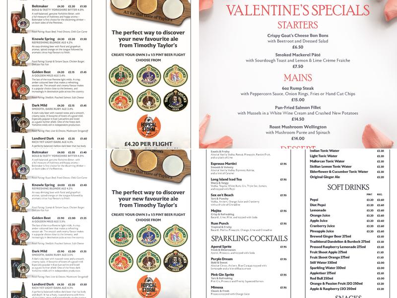 Taylor's on the Green Menu