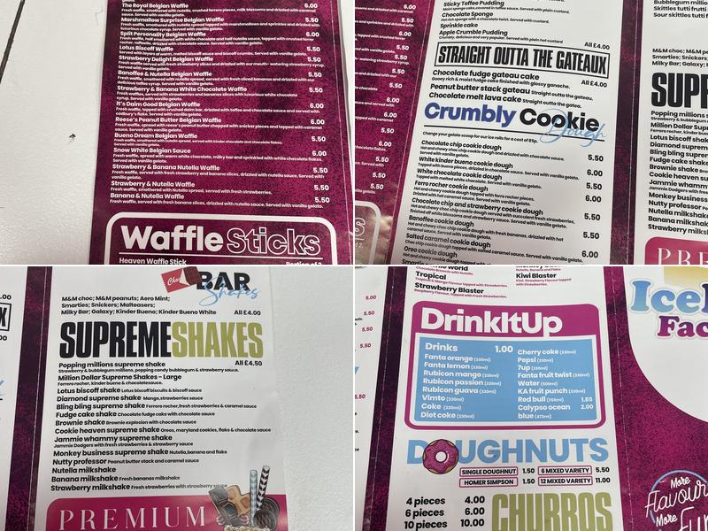 Ice Roll Factory Menu