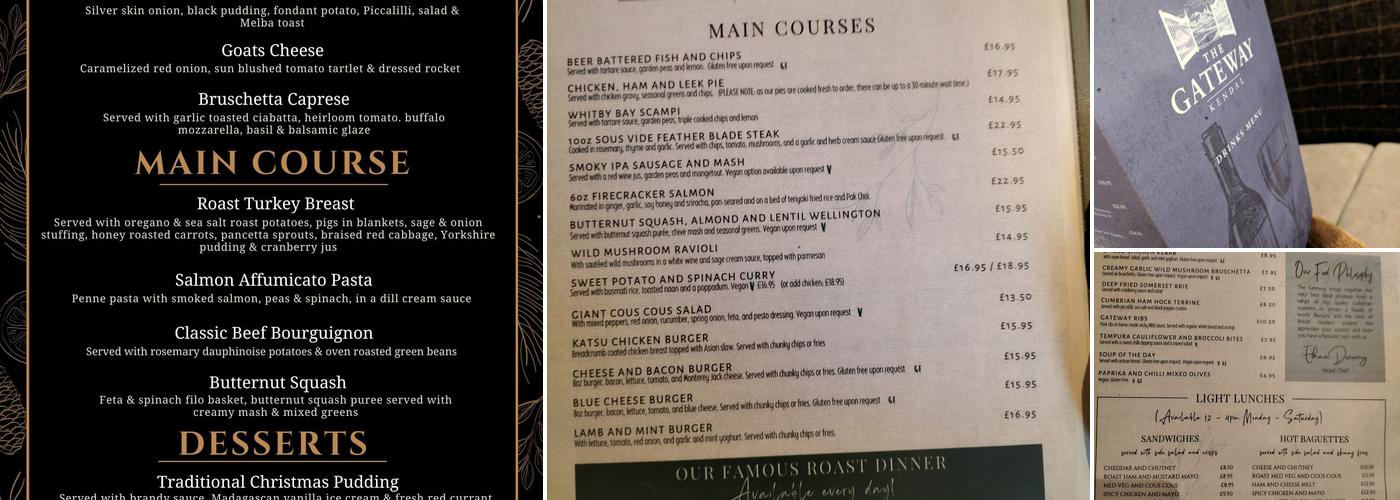 The Gateway Inn Menu