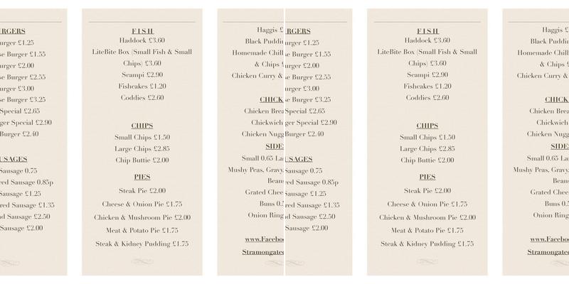 Stramongate Fish & Chips Menu