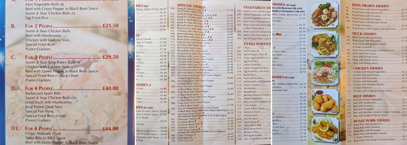 Hong Kong Garden Menu