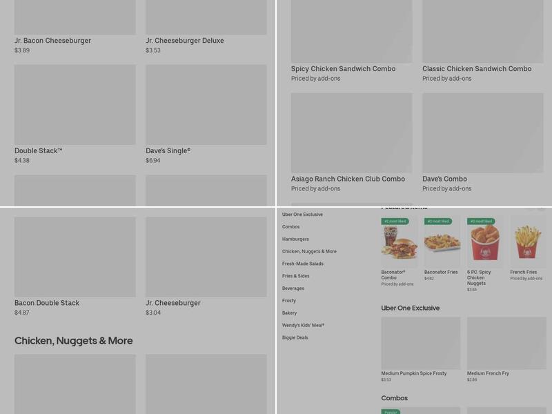 Wendy's Menu