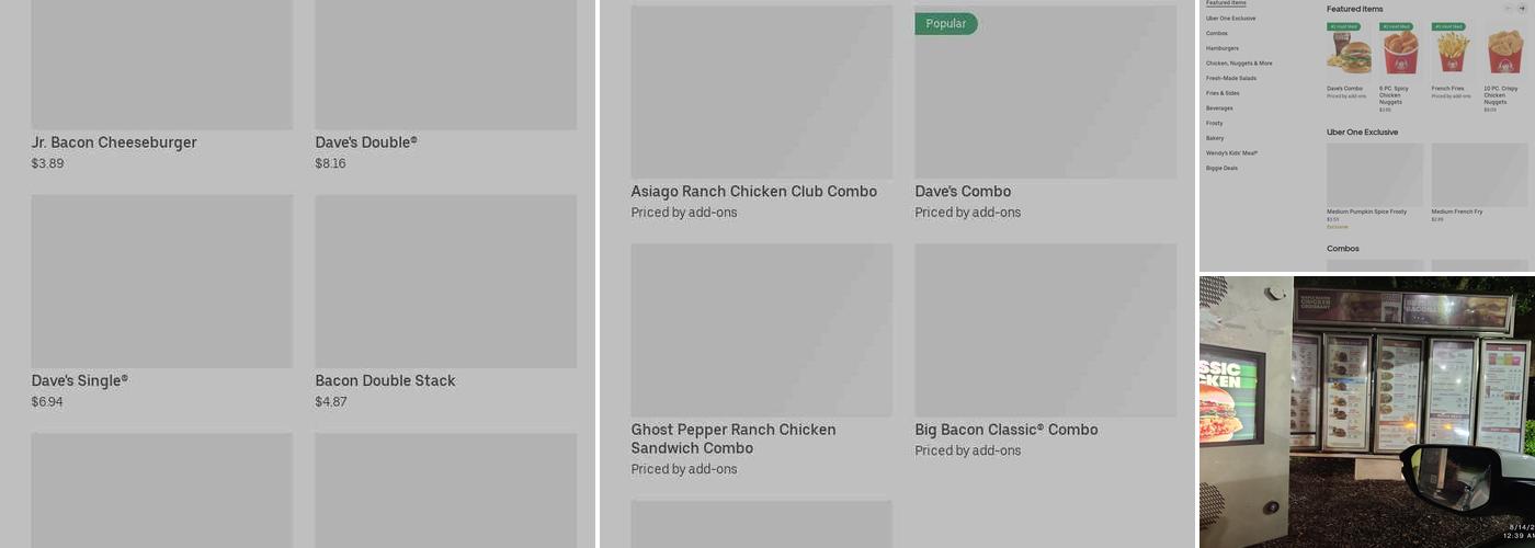 Wendy's Menu
