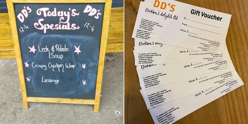 Dickson's delights Menu