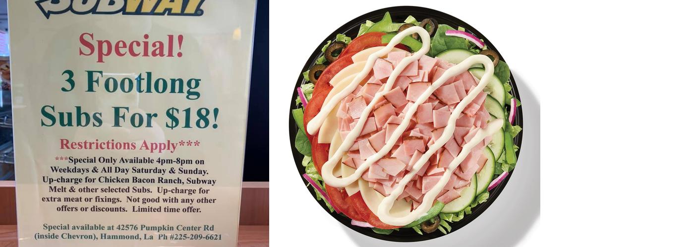 Subway Menu