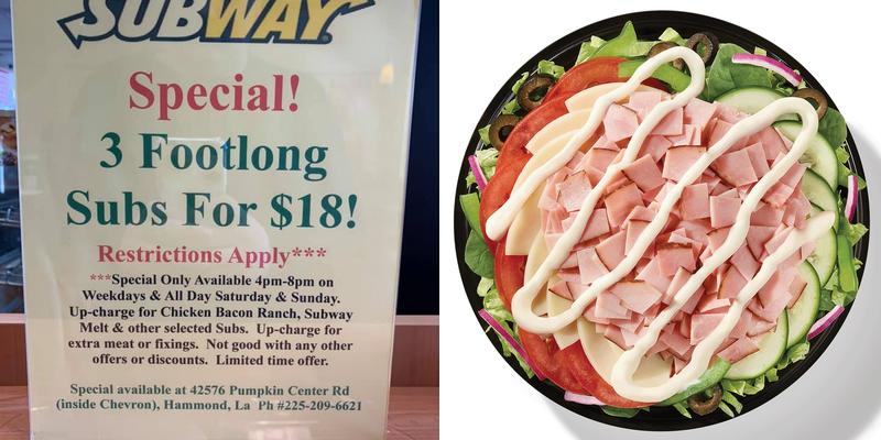 Subway Menu