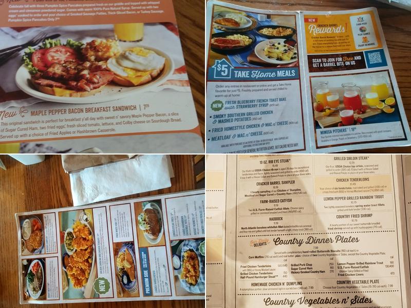 Cracker Barrel Old Country Store Menu