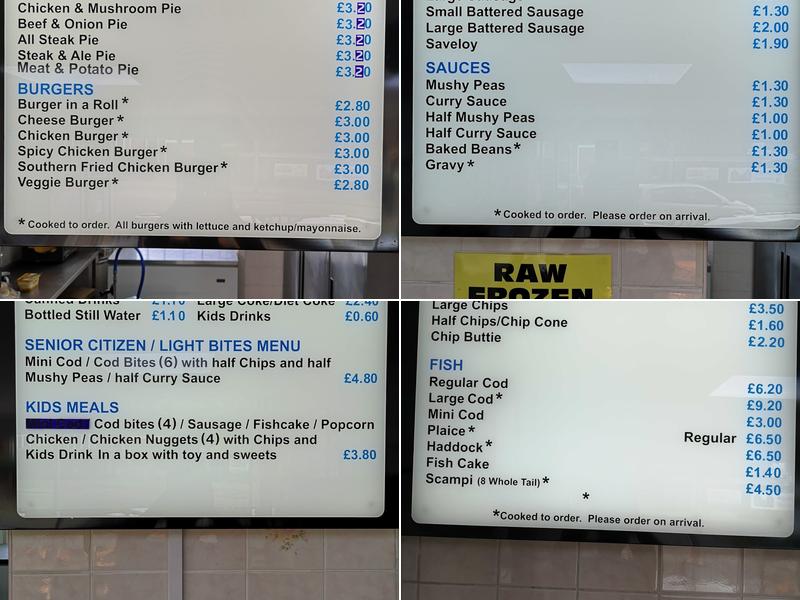M. D's Fish Bar Menu