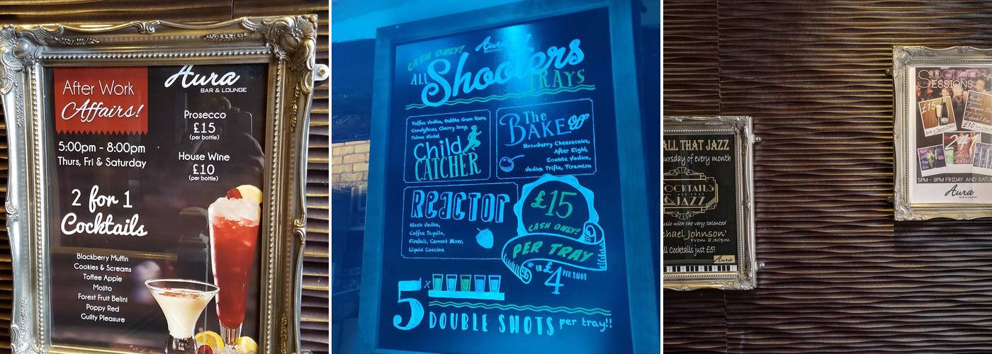 Aura Bar and Lounge Menu