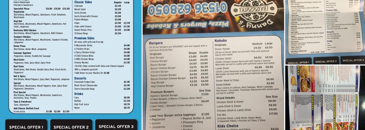 Dannys Pizza And Grill Menu