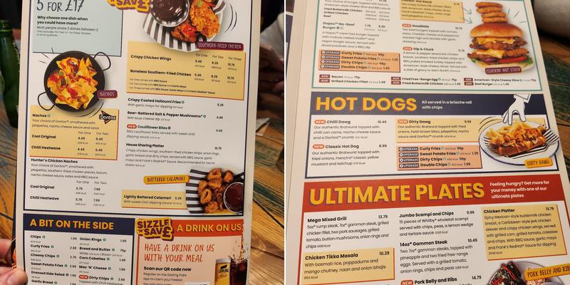 The Old Manor Inn Menu