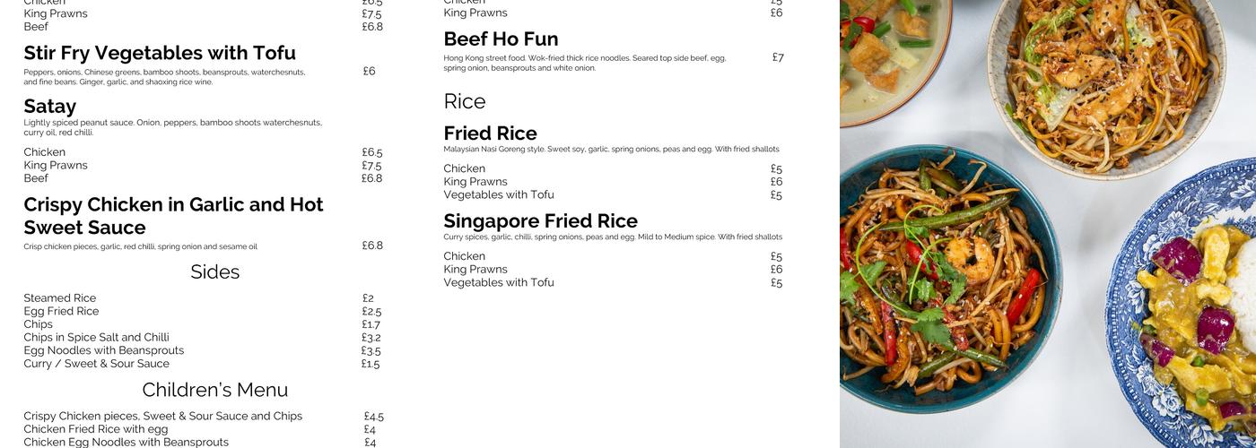 Cheng & Chen - Keyingham Menu