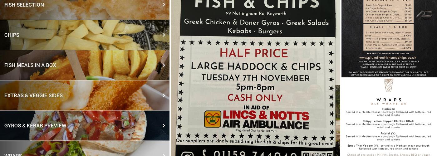 Plumtree Fish and Chips Menu