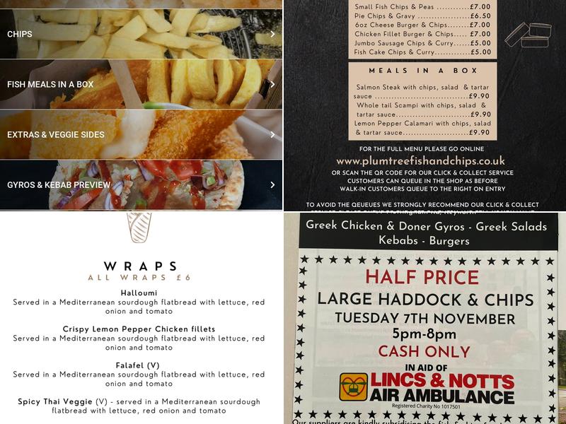 Plumtree Fish and Chips Menu