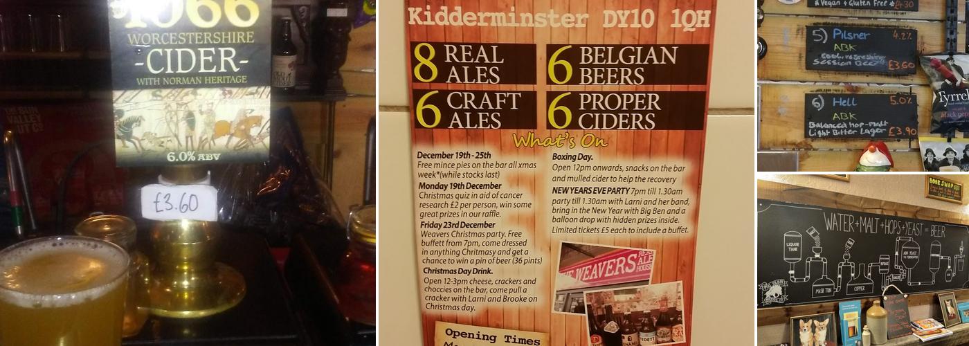 The Weavers Real Ale House Menu