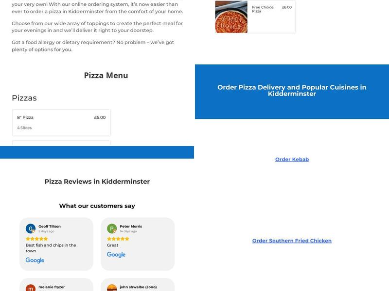 The Tenny Fryer Menu