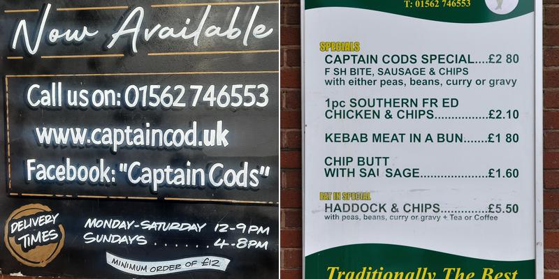 CAPTAIN COD RESTAURANT Menu