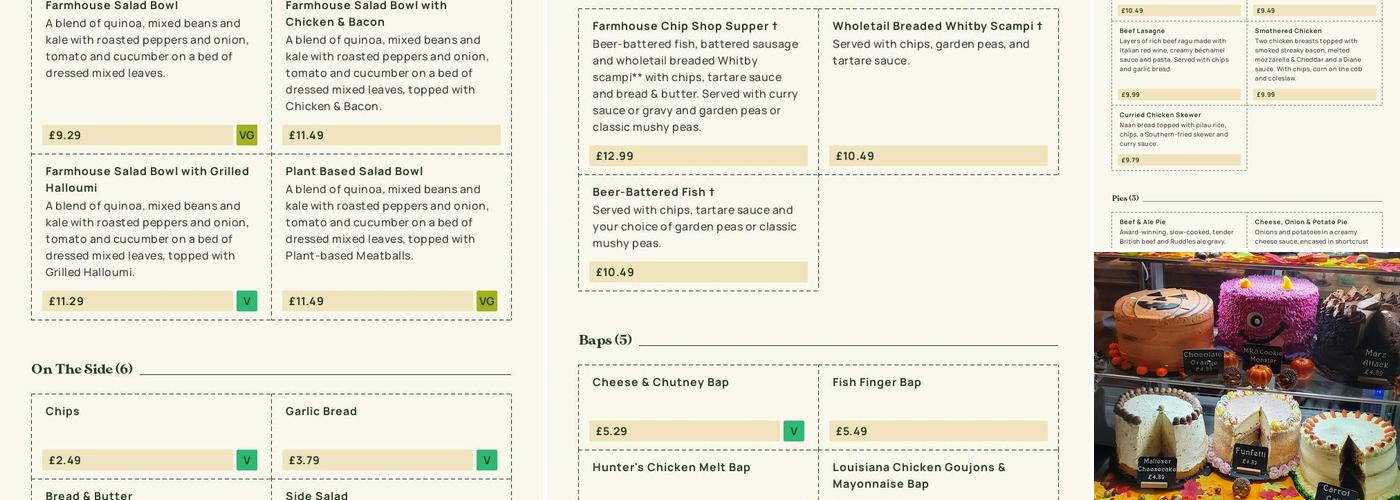 Larch Wood Farm - Dining & Carvery Menu