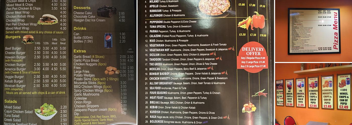 Apollo Pizza Menu