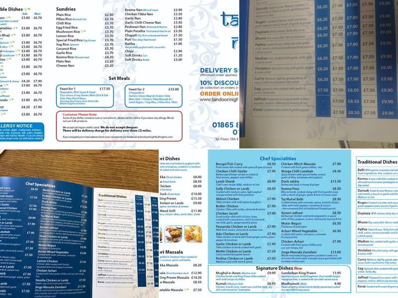 Tandoori Nights Menu