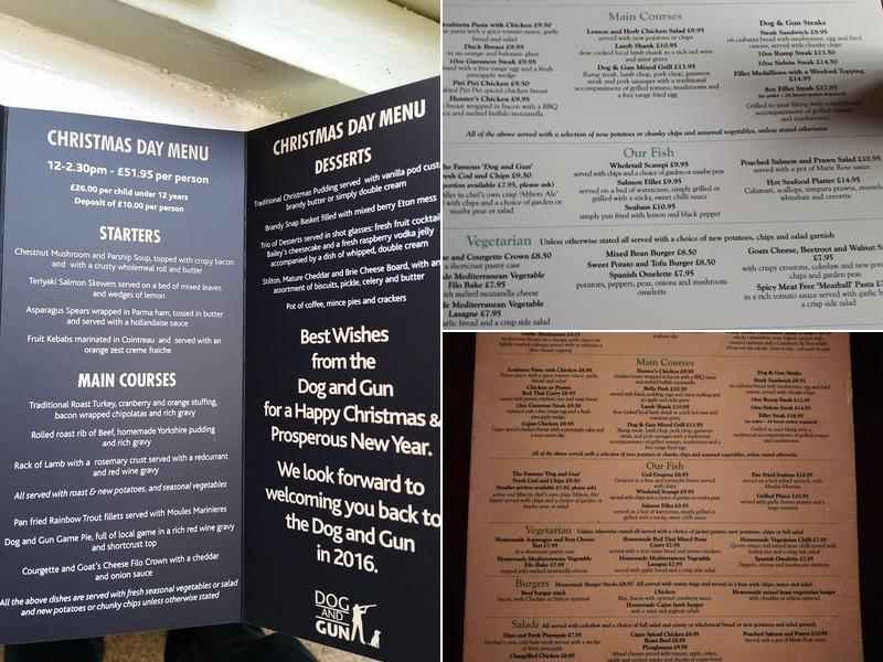 The Dog & Gun Kilby Menu