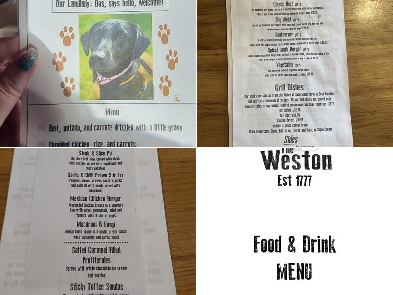 Weston Tavern & Restaurant Menu