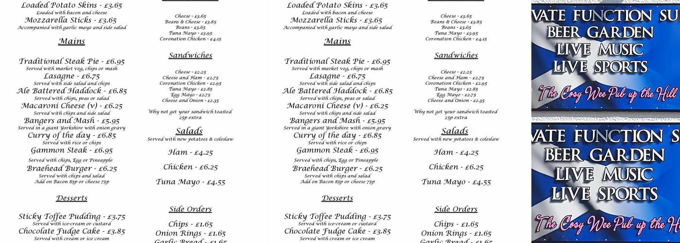 The Saltire Bar Menu