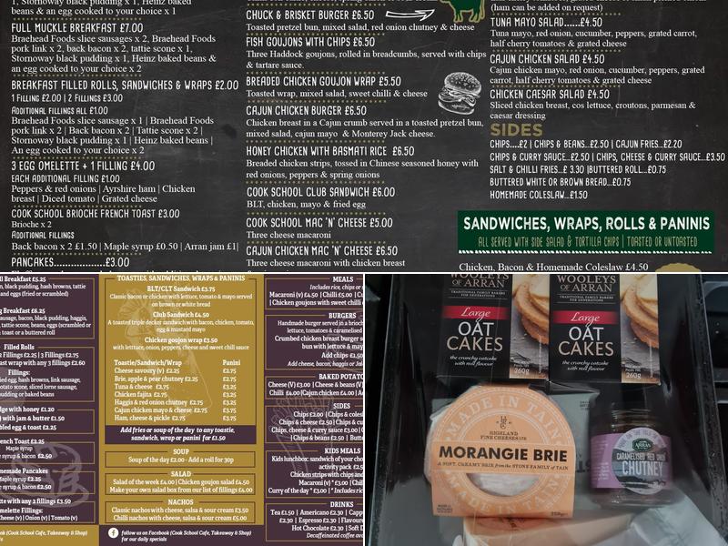 Cook School Cafe, Takeaway & Shop Menu
