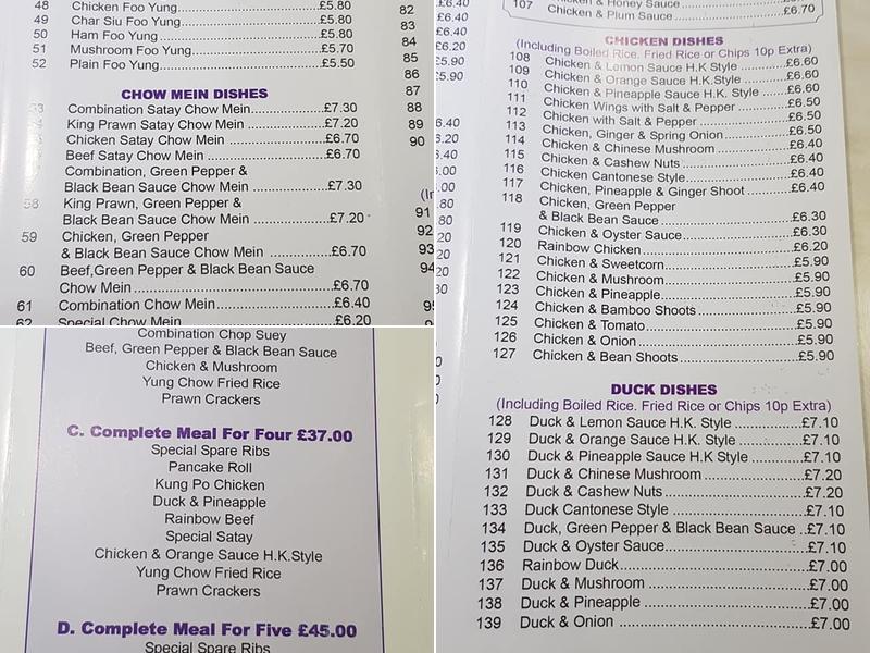 Lucky City Kilwinning Menu