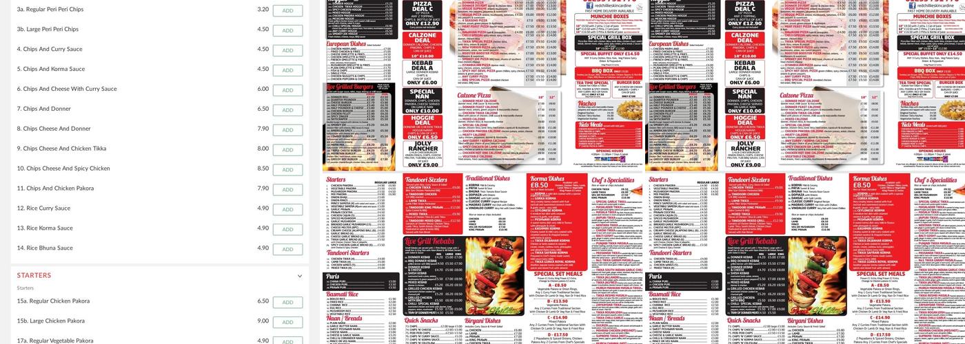 Red chillies Menu