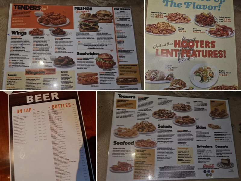 Hooters Menu