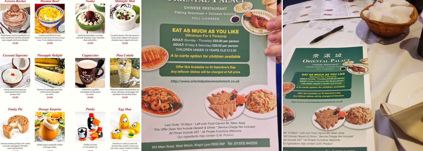 Oriental Palace Menu