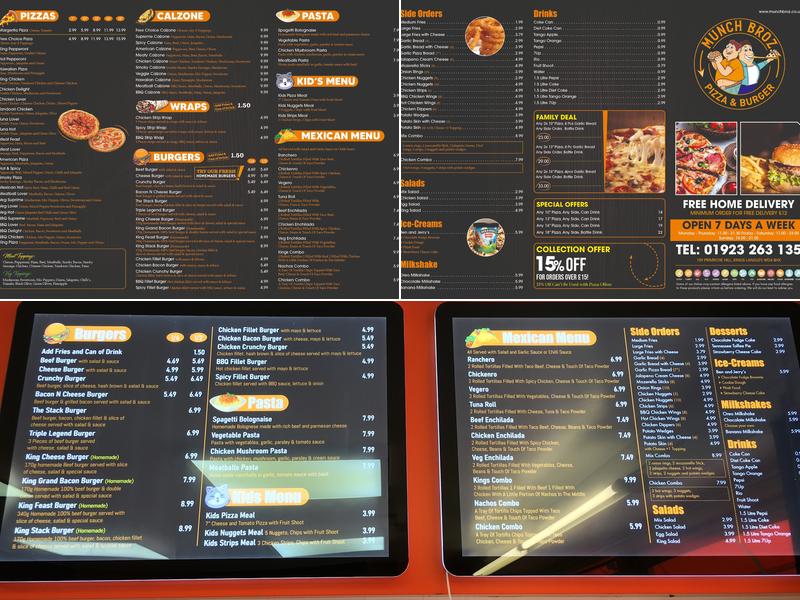 Munch Broz Menu